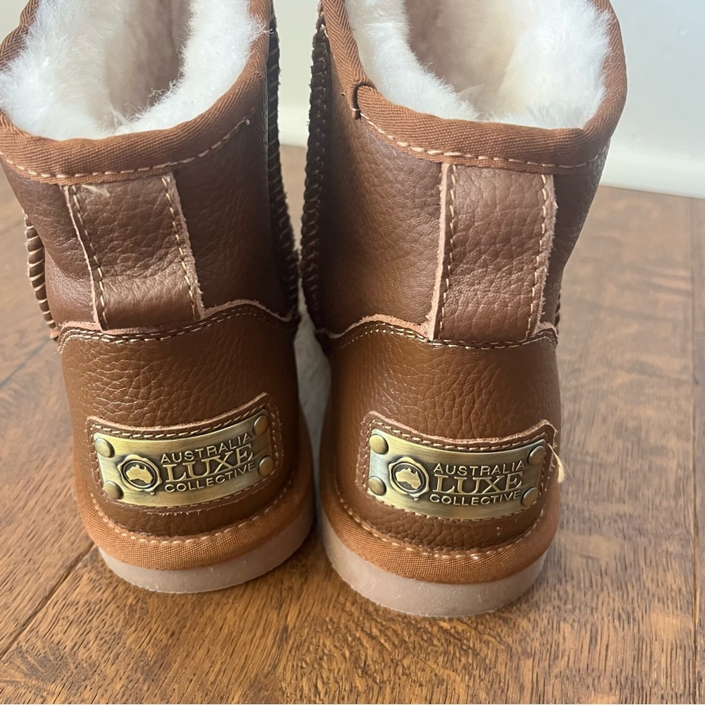 Australia LUXE Collective Leather Cosy Short Fashion Boots Booties Shearling 8 - Picture 6 of 9